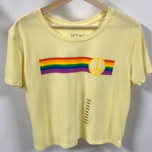 ✨HOST PICK  yelllw Crop Tee shirt Graphic Rainbow Tee NWT